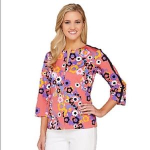 Floral garland jacket grosgrain trim coral A265053